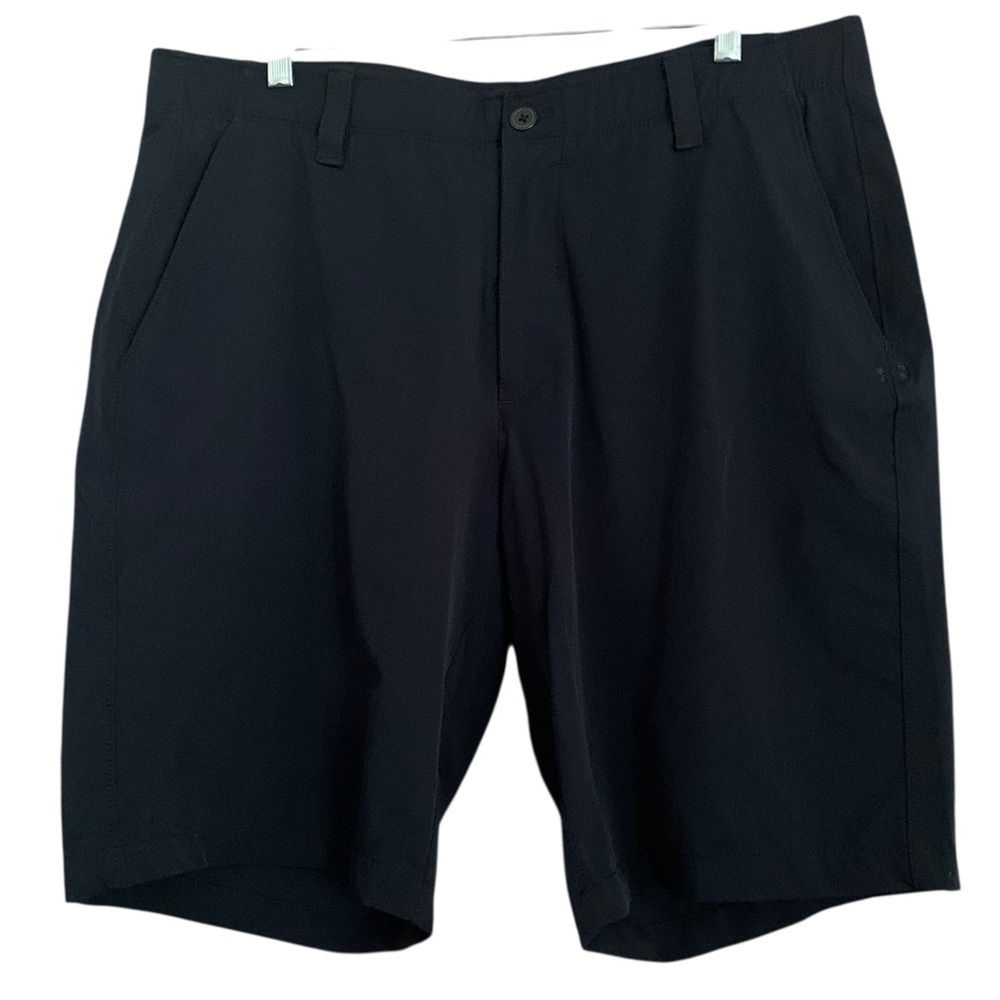 Under Armour Men's Black Golf Flat Front Performance Shorts Sz 38